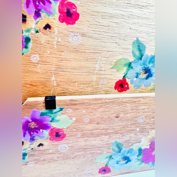 Pioneer Woman Floral Wood Countertop Produce Bins Set of 2 Farmhouse - Picture 15 of 16